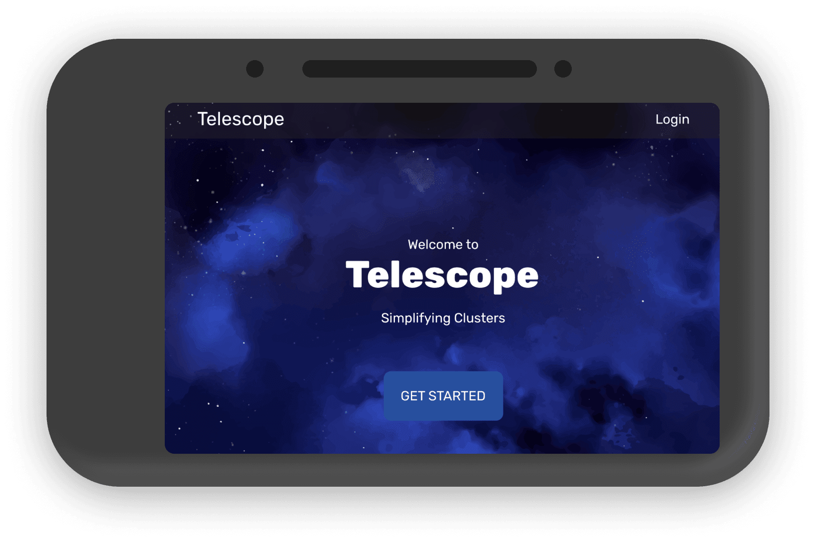 Telescope dashboard listing Kubernetes clusters with their statuses